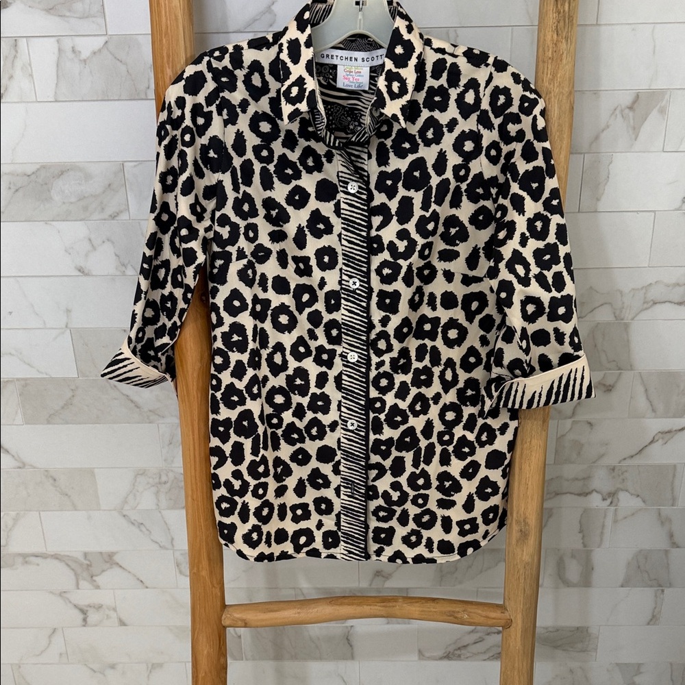 Gretchen Scott Designs Animal Print Shirt Shrinp (XXS)